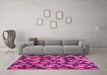 Machine Washable Abstract Pink Modern Rug in a Living Room, wshabs147pnk