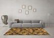 Machine Washable Abstract Brown Modern Rug in a Living Room,, wshabs147brn