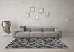 Machine Washable Abstract Gray Modern Rug in a Living Room,, wshabs147gry