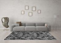 Machine Washable Abstract Gray Modern Rug, wshabs147gry