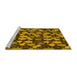 Sideview of Machine Washable Abstract Yellow Modern Rug, wshabs147yw