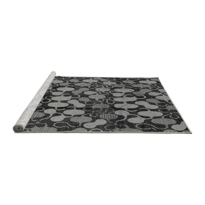 Sideview of Machine Washable Abstract Gray Modern Rug, wshabs147gry