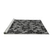 Sideview of Machine Washable Abstract Gray Modern Rug, wshabs147gry