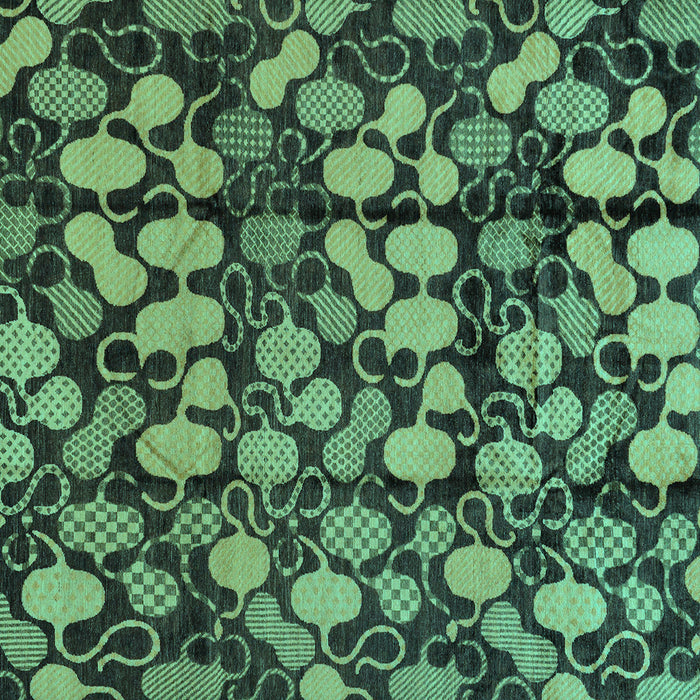 Square Machine Washable Abstract Turquoise Modern Area Rugs, wshabs147turq
