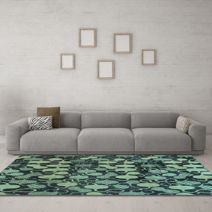Machine Washable Abstract Light Blue Modern Rug in a Living Room, wshabs147lblu