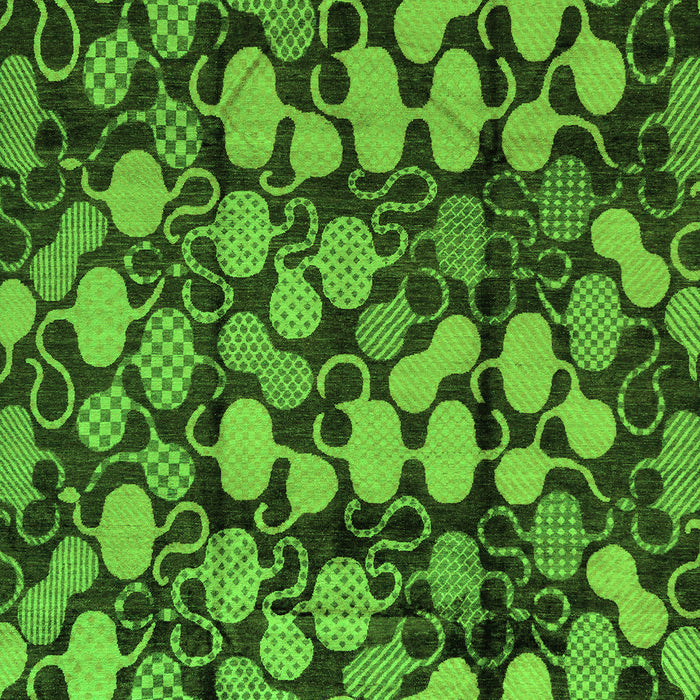 Machine Washable Abstract Green Modern Area Rugs, wshabs147grn