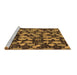 Sideview of Machine Washable Abstract Brown Modern Rug, wshabs147brn