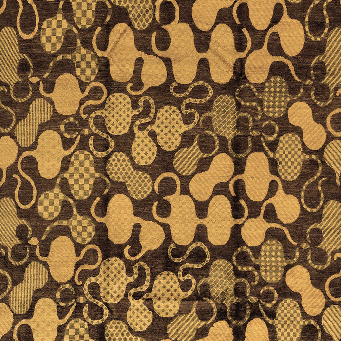 Machine Washable Abstract Brown Modern Rug, wshabs147brn
