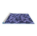 Sideview of Machine Washable Abstract Blue Modern Rug, wshabs147blu