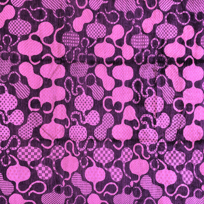 Square Machine Washable Abstract Purple Modern Area Rugs, wshabs147pur