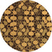 Round Abstract Brown Modern Rug, abs147brn