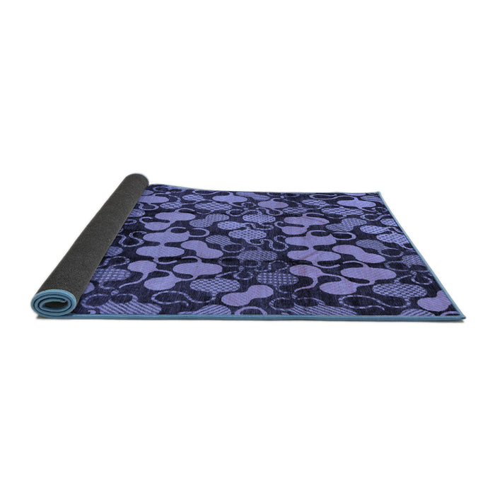Sideview of Abstract Blue Modern Rug, abs147blu