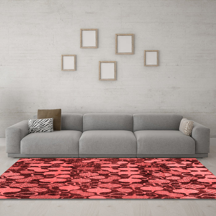 Modern Red Washable Rugs