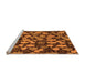 Sideview of Machine Washable Abstract Orange Modern Area Rugs, wshabs147org