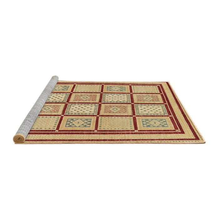 Sideview of Machine Washable Abstract Red Rug, wshabs148