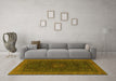 Machine Washable Oriental Yellow Modern Rug in a Living Room, wshabs1480yw