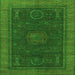 Square Machine Washable Oriental Green Modern Area Rugs, wshabs1480grn