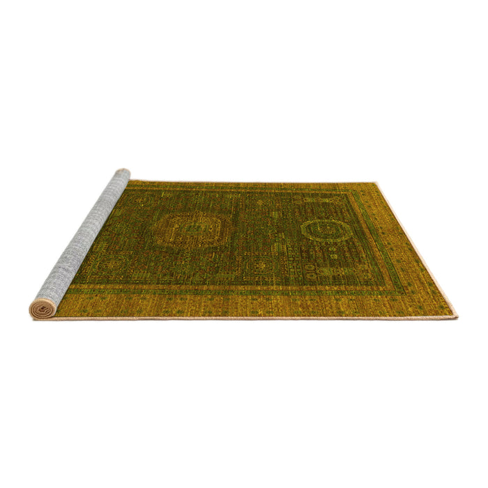 Sideview of Machine Washable Oriental Yellow Modern Rug, wshabs1480yw
