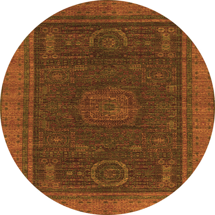 Round Oriental Orange Modern Rug, abs1480org