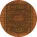 Round Oriental Orange Modern Rug, abs1480org