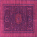 Square Oriental Pink Modern Rug, abs1480pnk