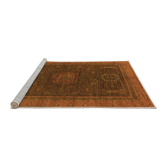 Sideview of Machine Washable Oriental Orange Modern Area Rugs, wshabs1480org