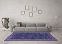 Machine Washable Oriental Blue Modern Rug, wshabs1480blu