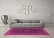 Machine Washable Oriental Pink Modern Rug in a Living Room, wshabs1480pnk