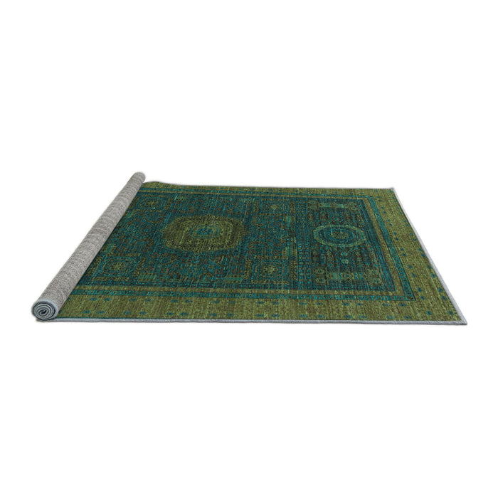 Sideview of Machine Washable Oriental Light Blue Modern Rug, wshabs1480lblu