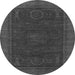 Round Machine Washable Oriental Gray Modern Rug, wshabs1480gry