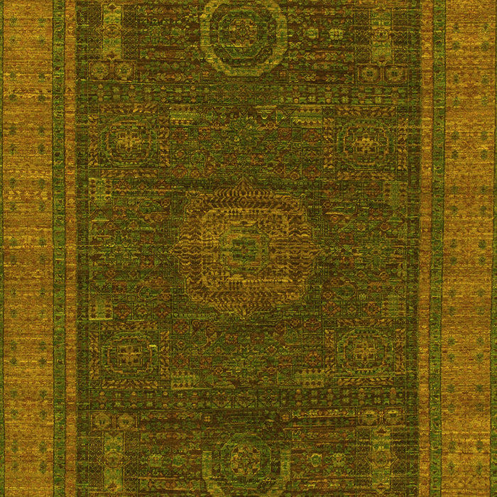 Machine Washable Oriental Yellow Modern Rug, wshabs1480yw