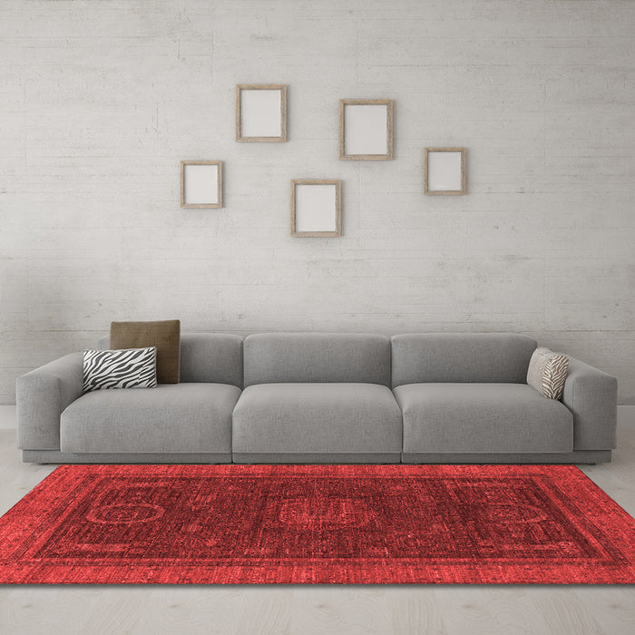 Modern Red Washable Rugs