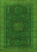 Machine Washable Oriental Green Modern Area Rugs, wshabs1480grn