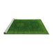 Sideview of Machine Washable Oriental Green Modern Area Rugs, wshabs1480grn