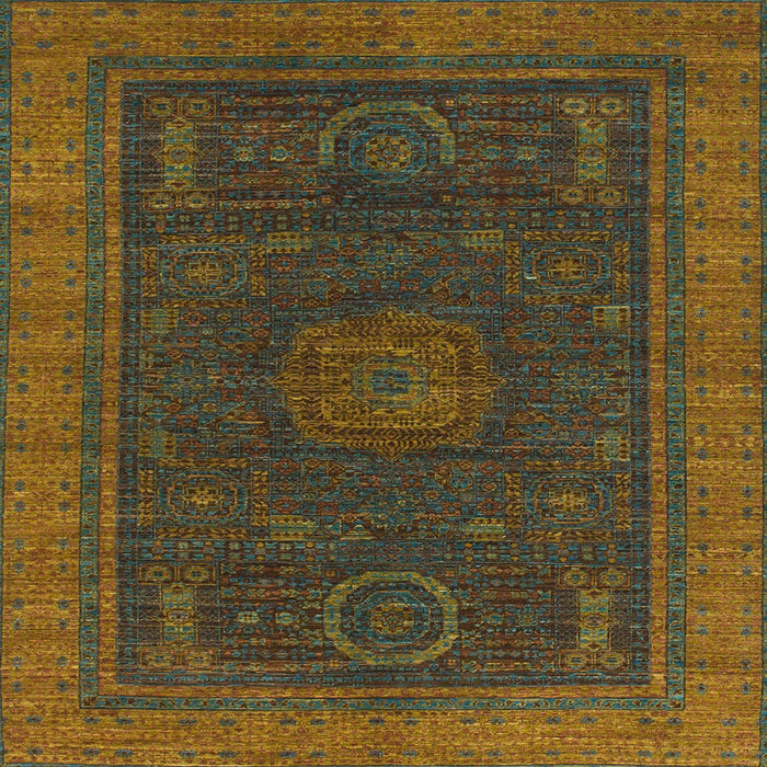 Square Machine Washable Abstract Sepia Brown Rug, wshabs1480