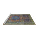 Sideview of Machine Washable Abstract Purple Rug, wshabs1481