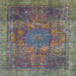 Square Abstract Purple Oriental Rug, abs1481