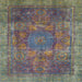 Square Abstract Purple Oriental Rug, abs1481