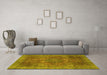 Machine Washable Oriental Yellow Modern Rug in a Living Room, wshabs1481yw