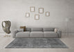 Machine Washable Oriental Gray Modern Rug in a Living Room,, wshabs1481gry