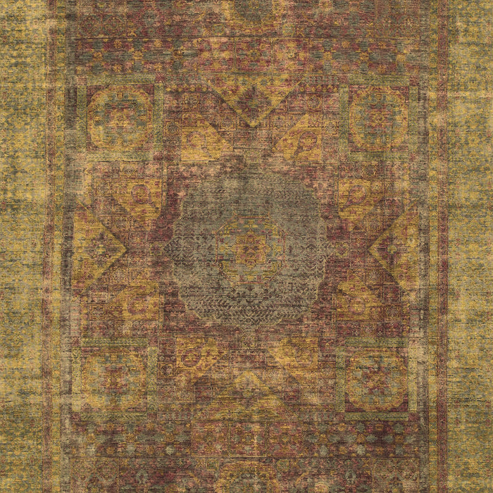 Machine Washable Oriental Brown Modern Rug, wshabs1481brn