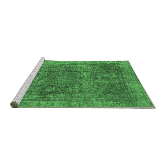 Sideview of Machine Washable Oriental Emerald Green Modern Area Rugs, wshabs1481emgrn