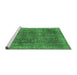 Sideview of Machine Washable Oriental Emerald Green Modern Area Rugs, wshabs1481emgrn