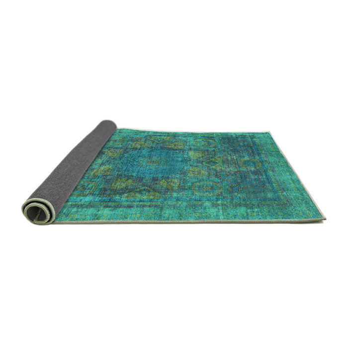 Sideview of Oriental Turquoise Modern Rug, abs1481turq