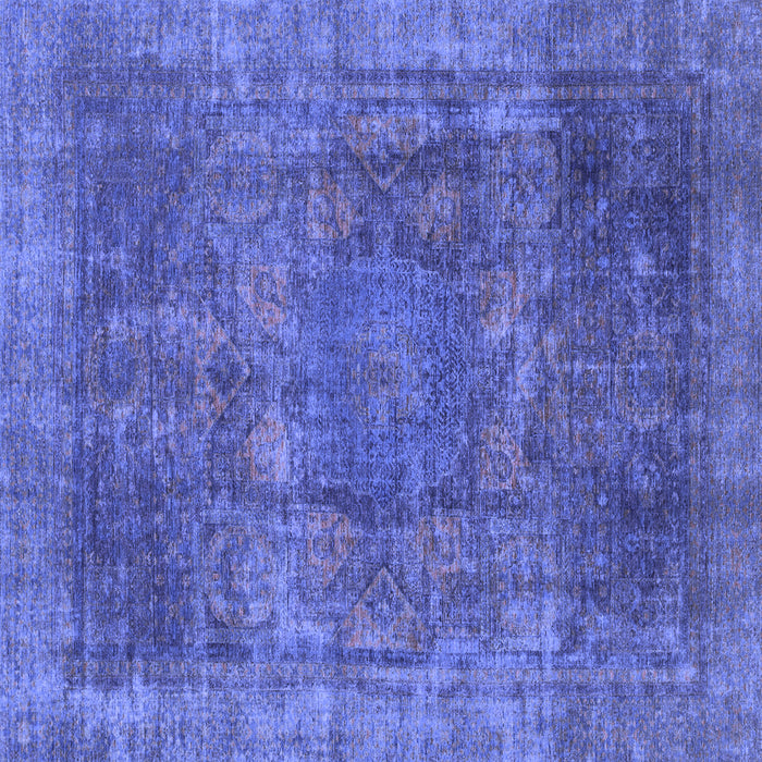 Square Machine Washable Oriental Blue Modern Rug, wshabs1481blu