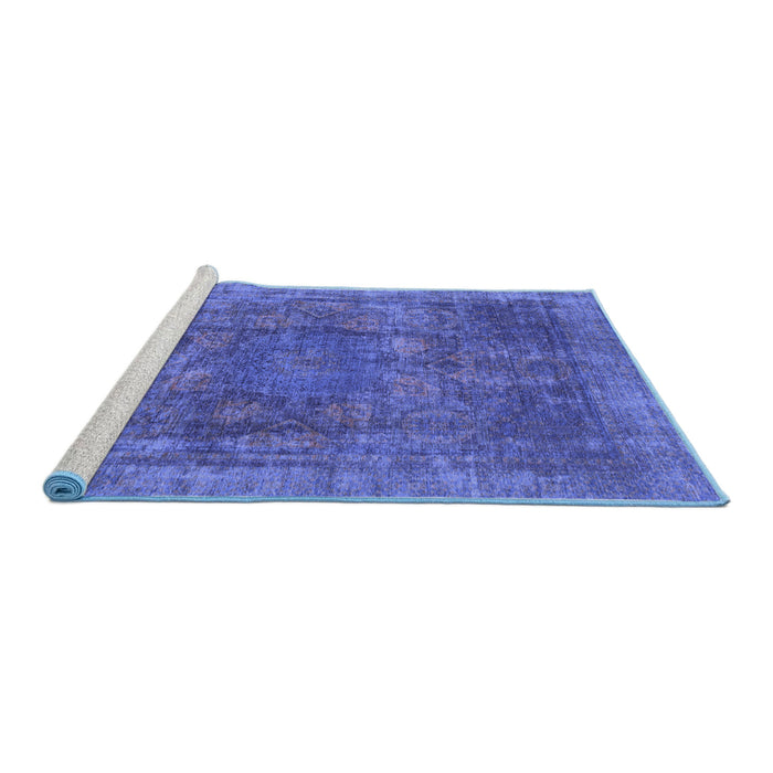 Sideview of Machine Washable Oriental Blue Modern Rug, wshabs1481blu