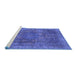 Sideview of Machine Washable Oriental Blue Modern Rug, wshabs1481blu