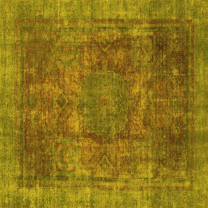 Square Oriental Yellow Modern Rug, abs1481yw