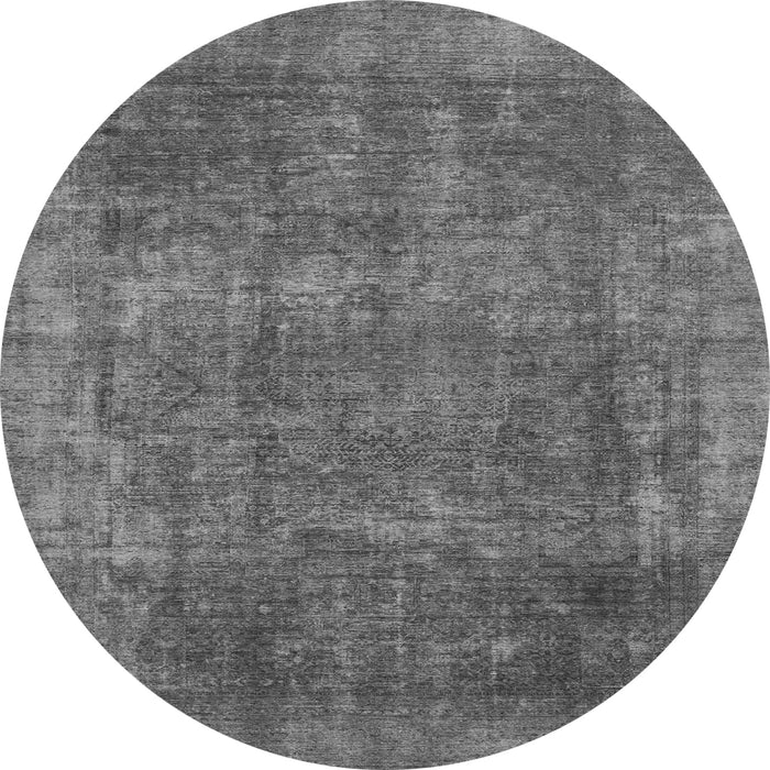 Round Machine Washable Oriental Gray Modern Rug, wshabs1481gry