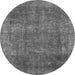 Round Machine Washable Oriental Gray Modern Rug, wshabs1481gry